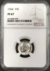 1964 Proof Roosevelt Dime certified PF 67 by NGC!