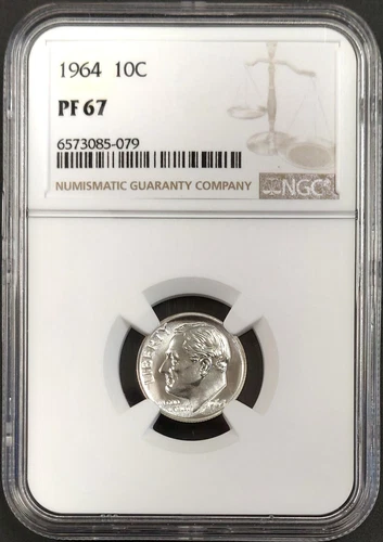 1964 Proof Roosevelt Dime certified PF 67 by NGC!