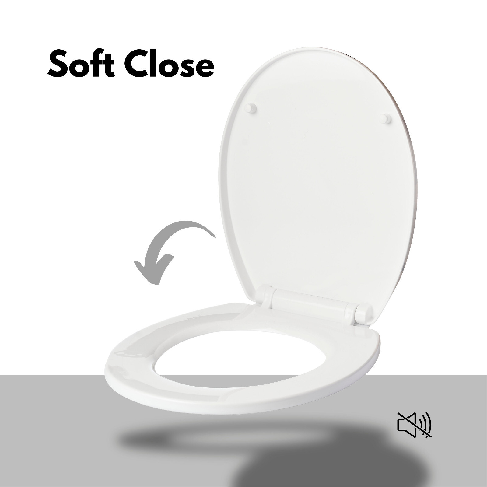 Luxury Bathroom Toilet Seat Soft Close White Seats Anti Slam WC Home