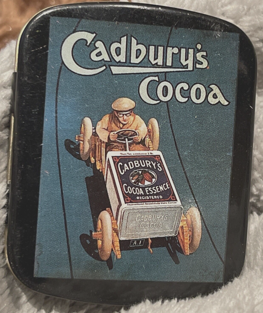 Vintage Cadbury's  Cocoa Essence Race Car Little Tin 2.25x2x.5