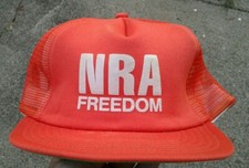 Vintage Orange NRA Freedom Snapback Trucker Hat Made In The USA