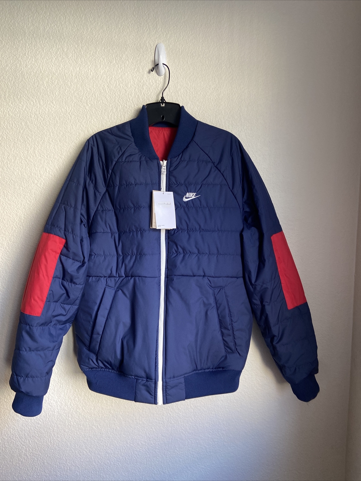 Nike Therma-Fit Sportswear Legacy Reversible Bomber Puffer Jacket M DD6849-687