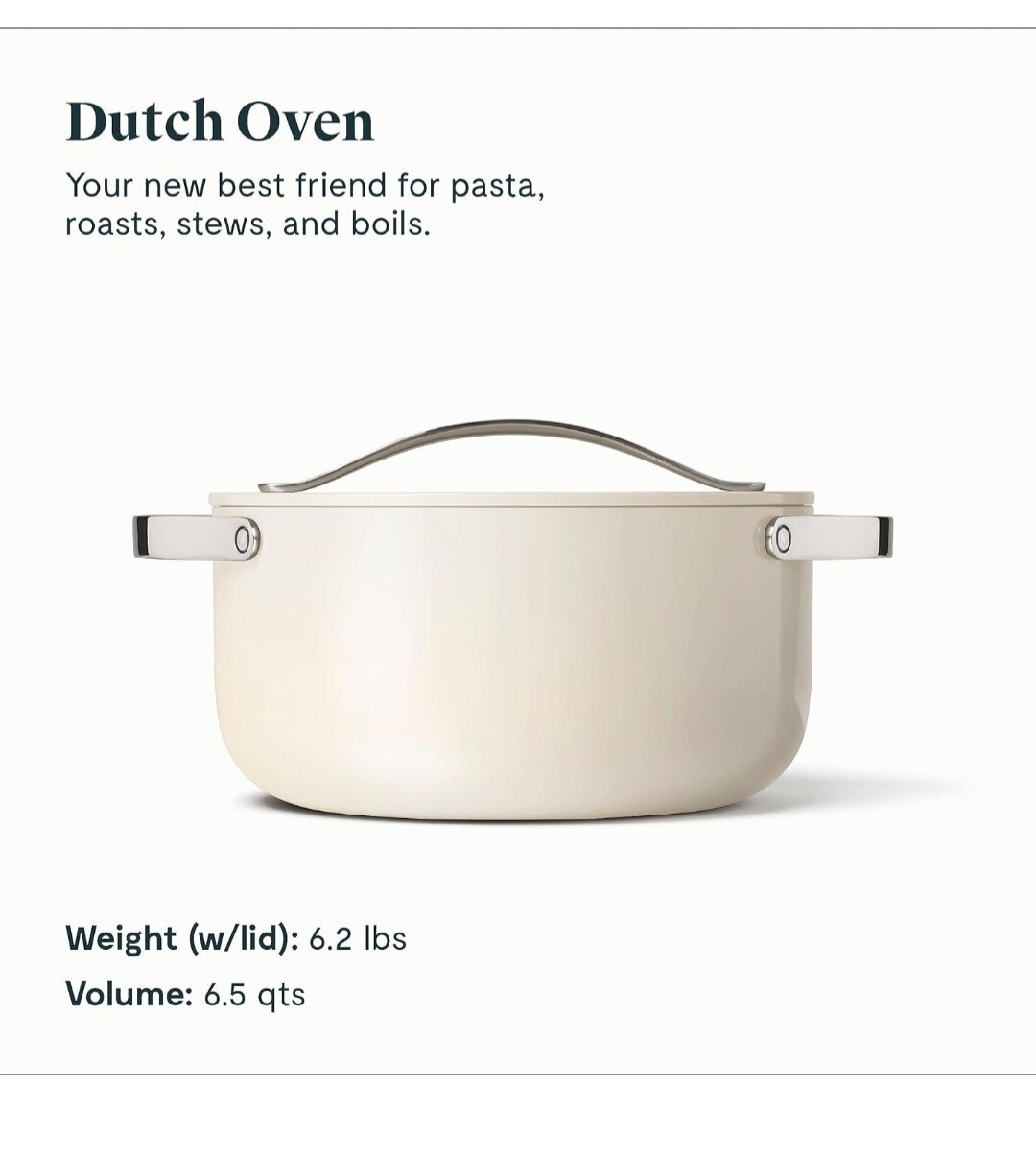 Caraway Nonstick Ceramic Dutch Oven Pot with Lid (6.5 qt, 10.5") Non Toxic,... eBay