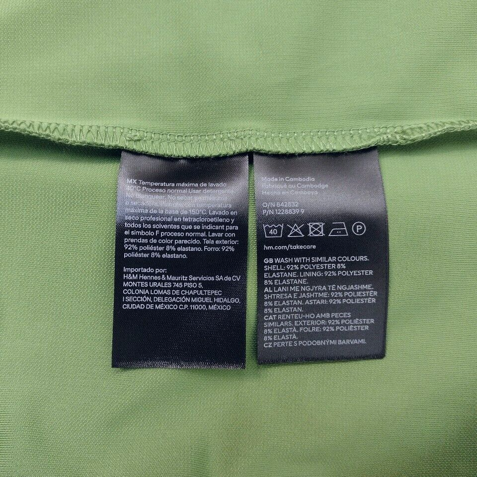 H&M Dress Slip Midi Kelly Green Draping Sleeveless Straps NWT Womens Large  | eBay