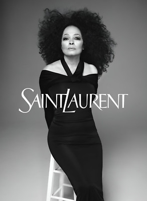 MODE DIANA ROSS FÜR YVES SAINT LAURENT PARIS 13x18 FOTO PRINT SAMMLER