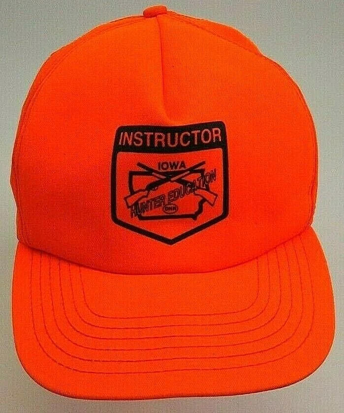 Vintage Iowa Hunter Education DNR Instructor Baseball Cap Hat Orange USA |  eBay