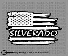 Silverado Chevy Chevrolet American Flag Duramax Diesel Sticker Decal