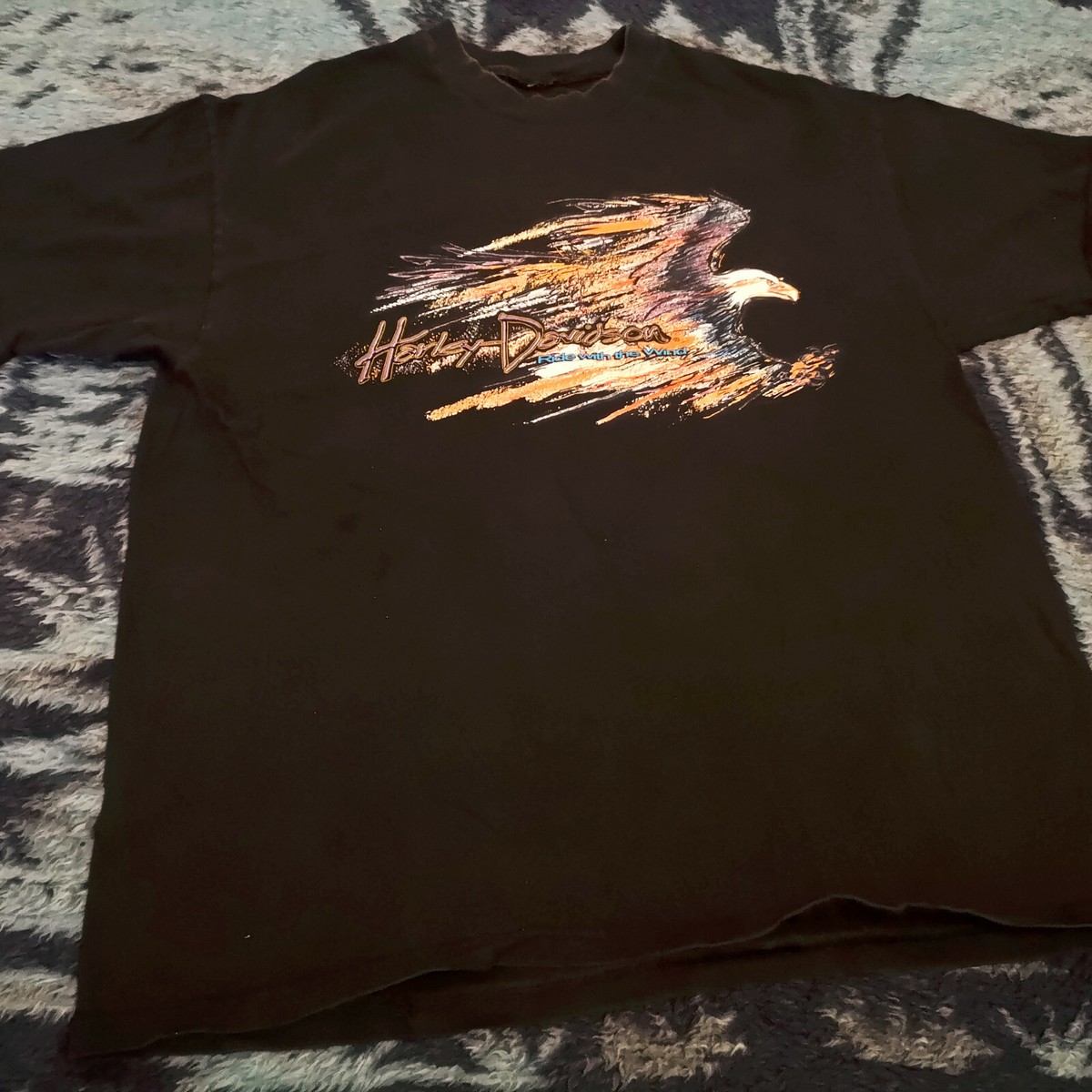 rare vintage Harley-Davidson 1999 Ride With The Wind T-Shirt Men