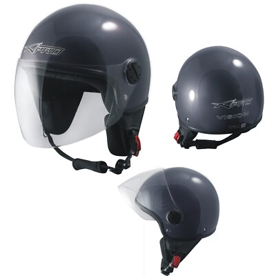 Jethelm Jethelm Moped Motorrad Roller kratzfest Visier dunkelgrau