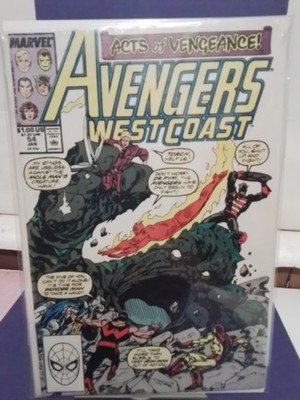 Marvel Comics Avengers West Coast Issue 54 and Issue 55 1990 Comic Book Bundle