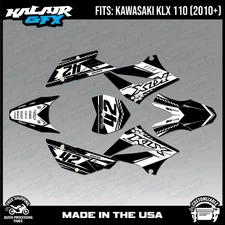 Graphics Kit for Kawasaki KLX110 KLX110R/RL (2010-2024)Lethal Series- White