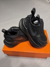 NIB Nike Flex Runner 3 TD Shoes Child 4c Black/Anthracite-Black Slip On