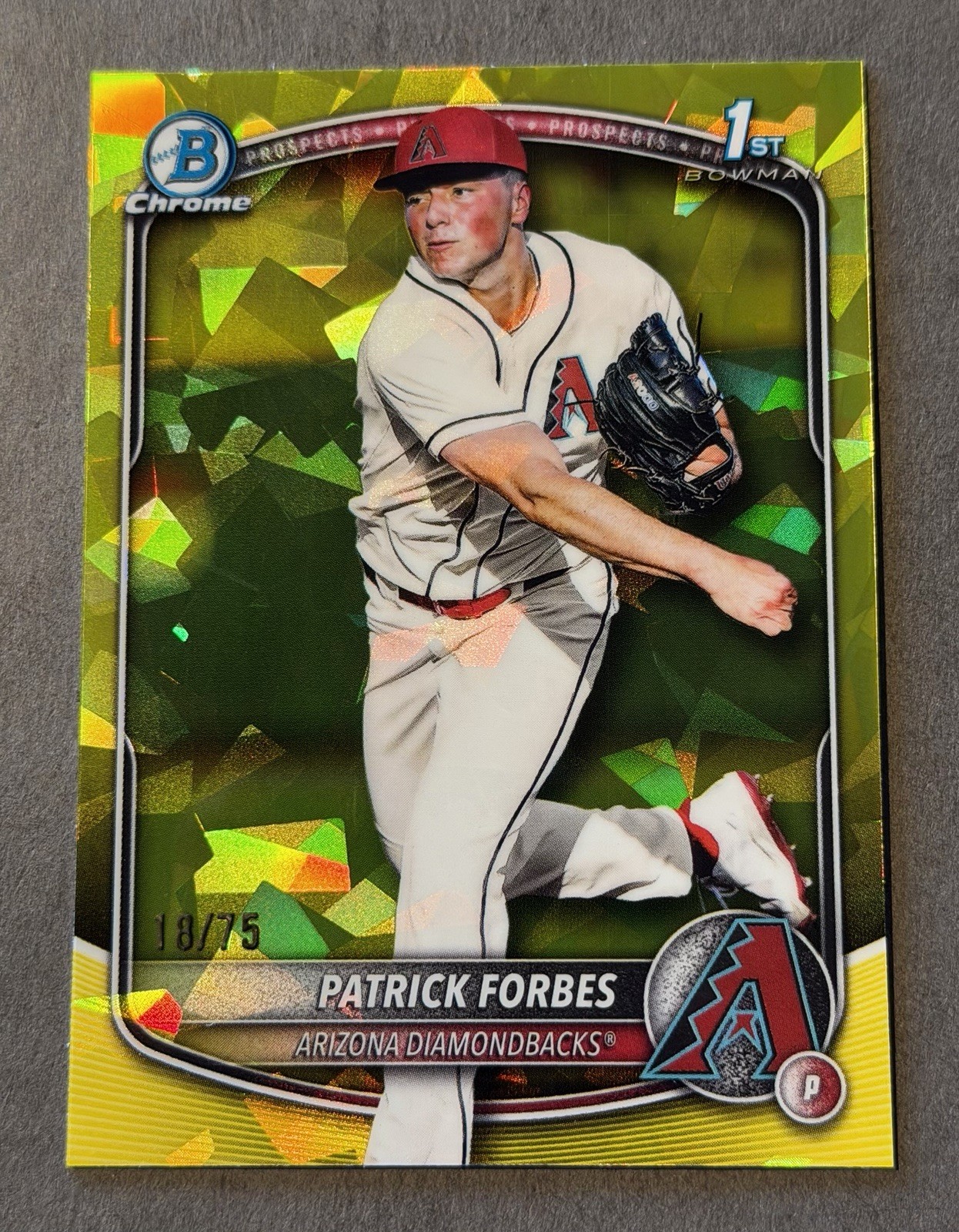 2025 Bowman Draft Sapphire Patrick Forbes Chrome Yellow Refractor 1st #18/75