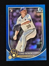 2025 Bowman Chrome Chad Patrick RC #28 Rookie BLUE Refractor 146/150 Brewers