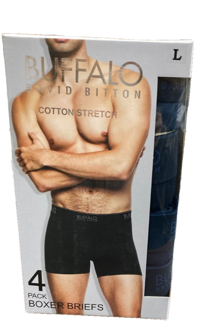 's Cotton Boxer Briefs Blue & Navy Blue Large