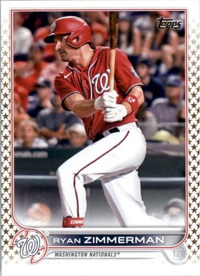 2022 Topps Factory Set Gold Stars Baseball Card #296 Ryan Zimmerman