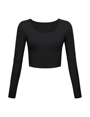 Lightweight Yoga Crop Tops Slim Fit Long Sleeve Workout Shirts for Women Small