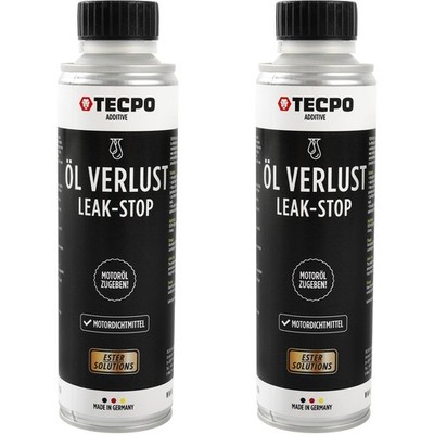 TECPO ÖLVERLUST LEAK STOP ESTER 2x 300 ml MOTORDICHTMITTEL MOTORÖL ÖL VERLUST