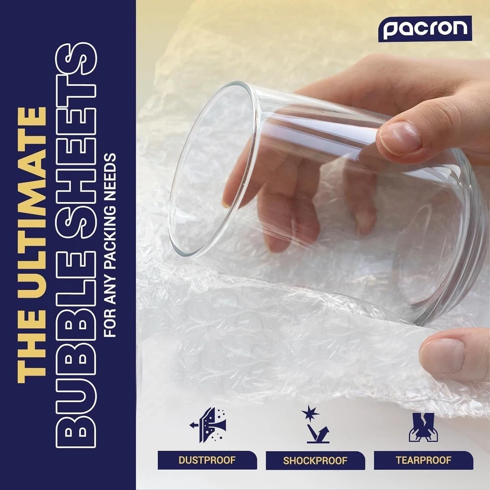 12x12 Pre-Cut Bubble Cushioning Wrap - Packing Sheets for Shipping - Made in USA - Image 4 of 4