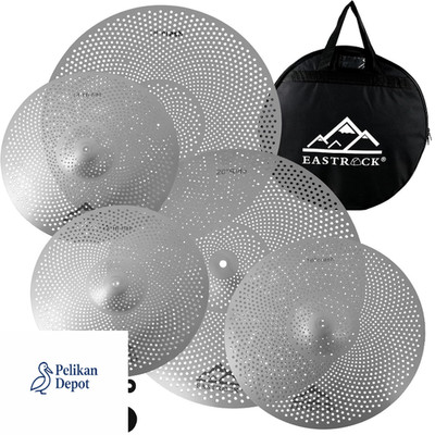 EASTROCK Schlagzeug Becken Set 5 Stück Silber 14 hi-hat