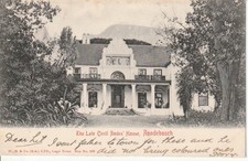 Vintage Postcard showing Cecil Rodes House , Rondebosch . Postmarked 1904