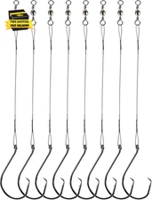 Fishing Circle Hooks Saltwater 50Pcs Leader Hook Rigs for Catfish Bass with Offs