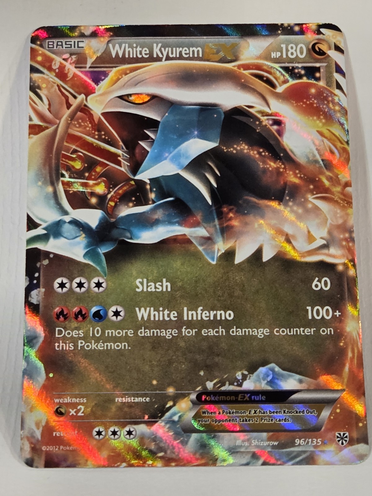 White Kyurem EX 96/135 Ultra Rare 2012 Pokemon Black & White Plasma Storm NM