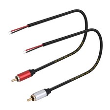 Speaker Wire RCA Male Plug Jack Connector to Bare Wire Open End Pigtail RCA Cabl