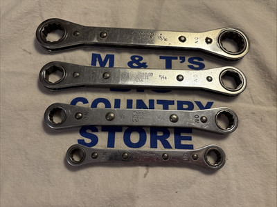 Snap-on Tools USA 4pc 6/12pt Ratcheting Box End Wrench Set 3/8'' - 13/16''