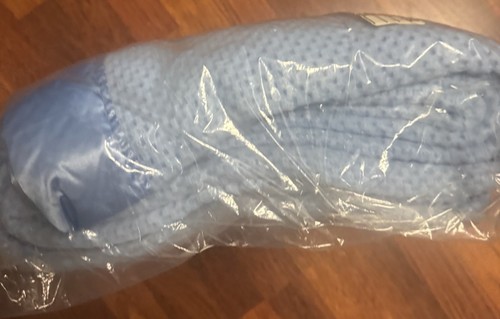 Wedgewood Twin Blanket Loom Woven Thermal Blanket Satin Trim Mulberry Blue 66x90 - Picture 6 of 7