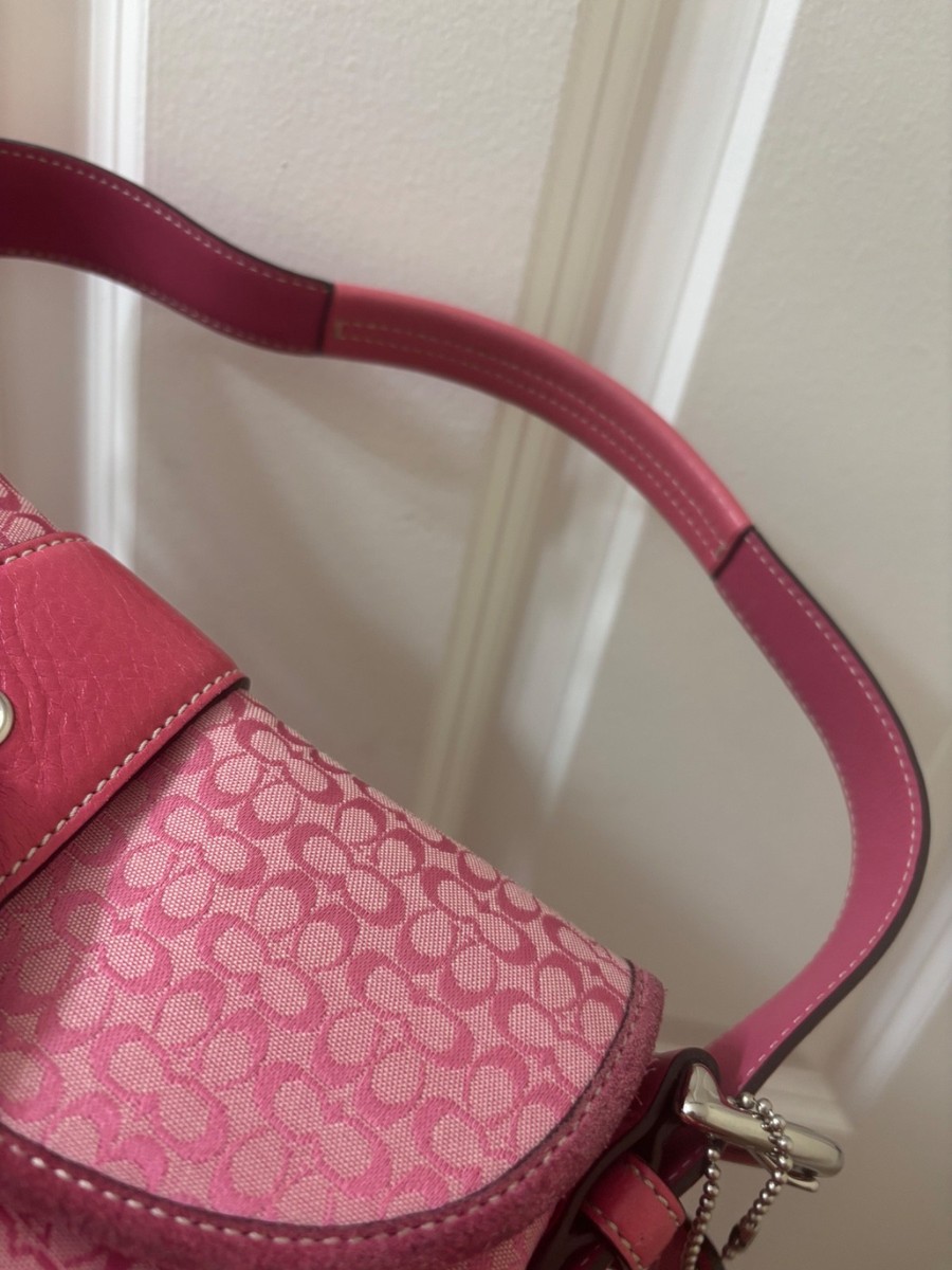RARE Coach Vintage Pink Monogram Soho Y2k Signature C Leather