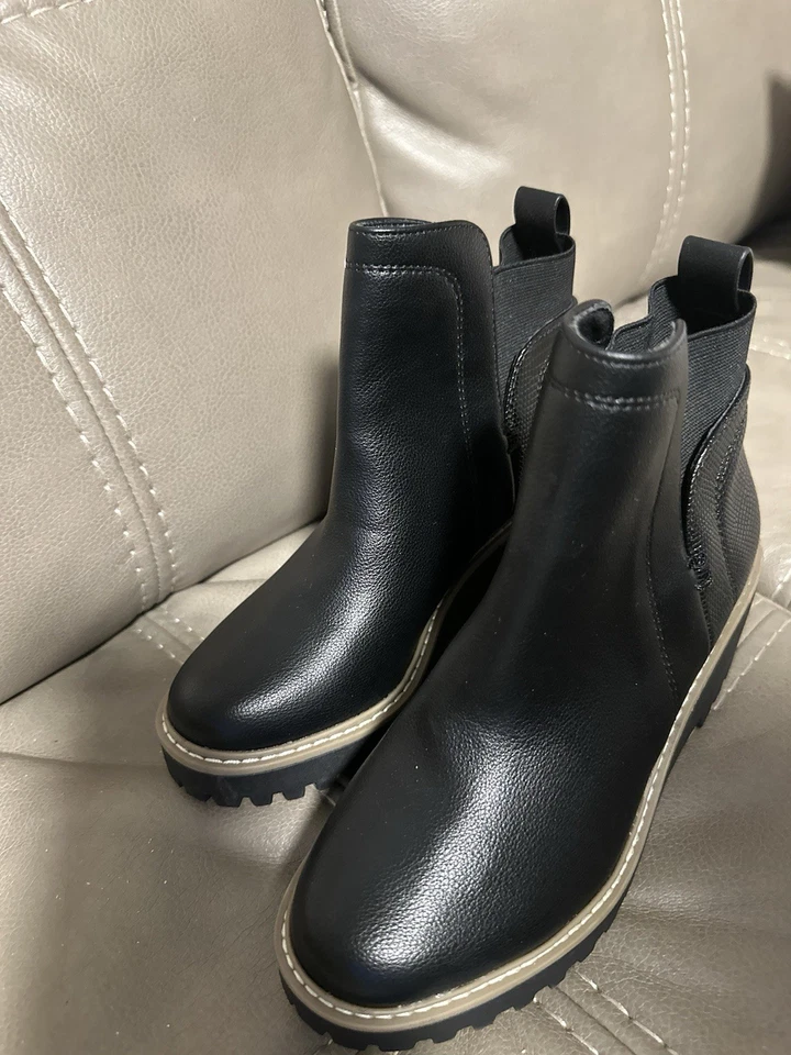 Dolce vita 5 码黑色靴子楔形鞋跟舒适女式踝靴 — 第 3/4 张图片