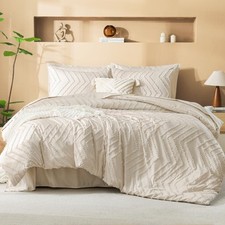 Beige Queen Size Comforter Set with Sheets - 7 Pieces Bed in a Bag Queen Boho...