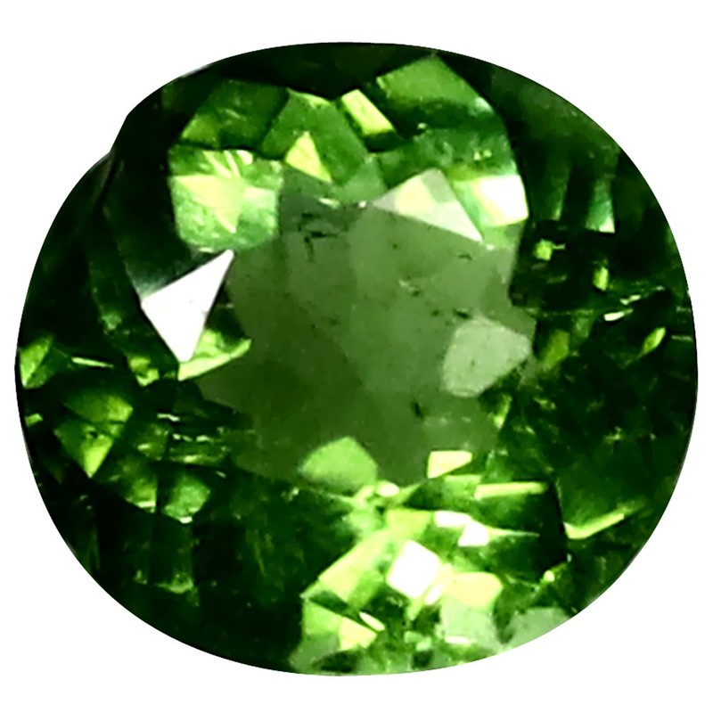 1.13 ct Outstanding Oval Cut (7 x 7 mm) Mozambique Green Tourmaline Gemstone