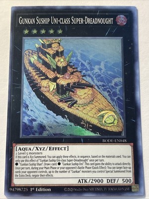 Yugioh Burst of Destiny BODE-EN048 Gunkan Suship Uni-class Super-Dread SRare
