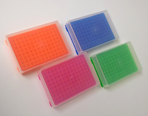 PCR Tube Rack with Lid for 0.2ml Micro-Tubes, 8 x 12 Array Pack of 4