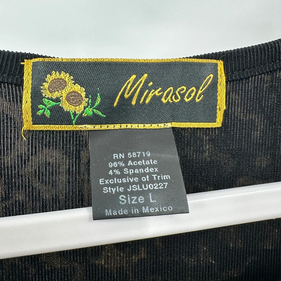 Top Mirasol Mujer Vintage Slinky Metálico Estampado Animal Talla L Negro Dorado Glamour Foto 3 de 4