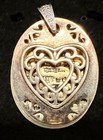 Sterling Silver CRYSTAL HEART SERENITY PRAYER SLIDE PENDANT Vintage AL ANON AA — photo 2