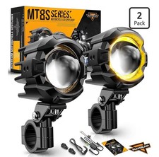 Auxbeam Motorcycle Auxiliary Lights Fog Lights LED Driving Light Spotlight wi...