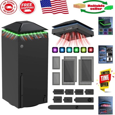 3-Speed Colorful Cooling Fan for Xbox Series X with USB Ports & Dust Protection