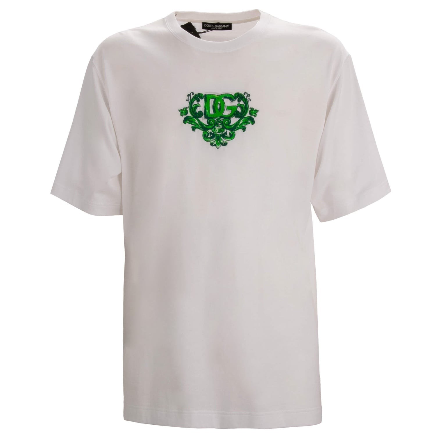 DOLCE & GABBANA DG Majolica Logo Oversize Cotton T-Shirt White 52 US 42 L XL