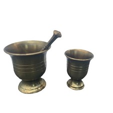 Morteros y morteros de latón macizo de colección amoladoras para boticario de medicina y hierbas