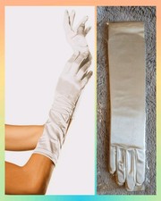 Leg Avenue Satin Elbow Length Gloves Style 8B One Size Cream See Measurements