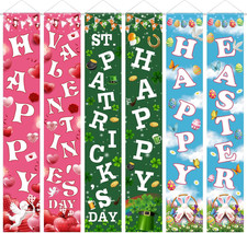 6 PCS Happy Valentine'S Day Banners Porch Door Decorations St. Patrick'S Day Eas