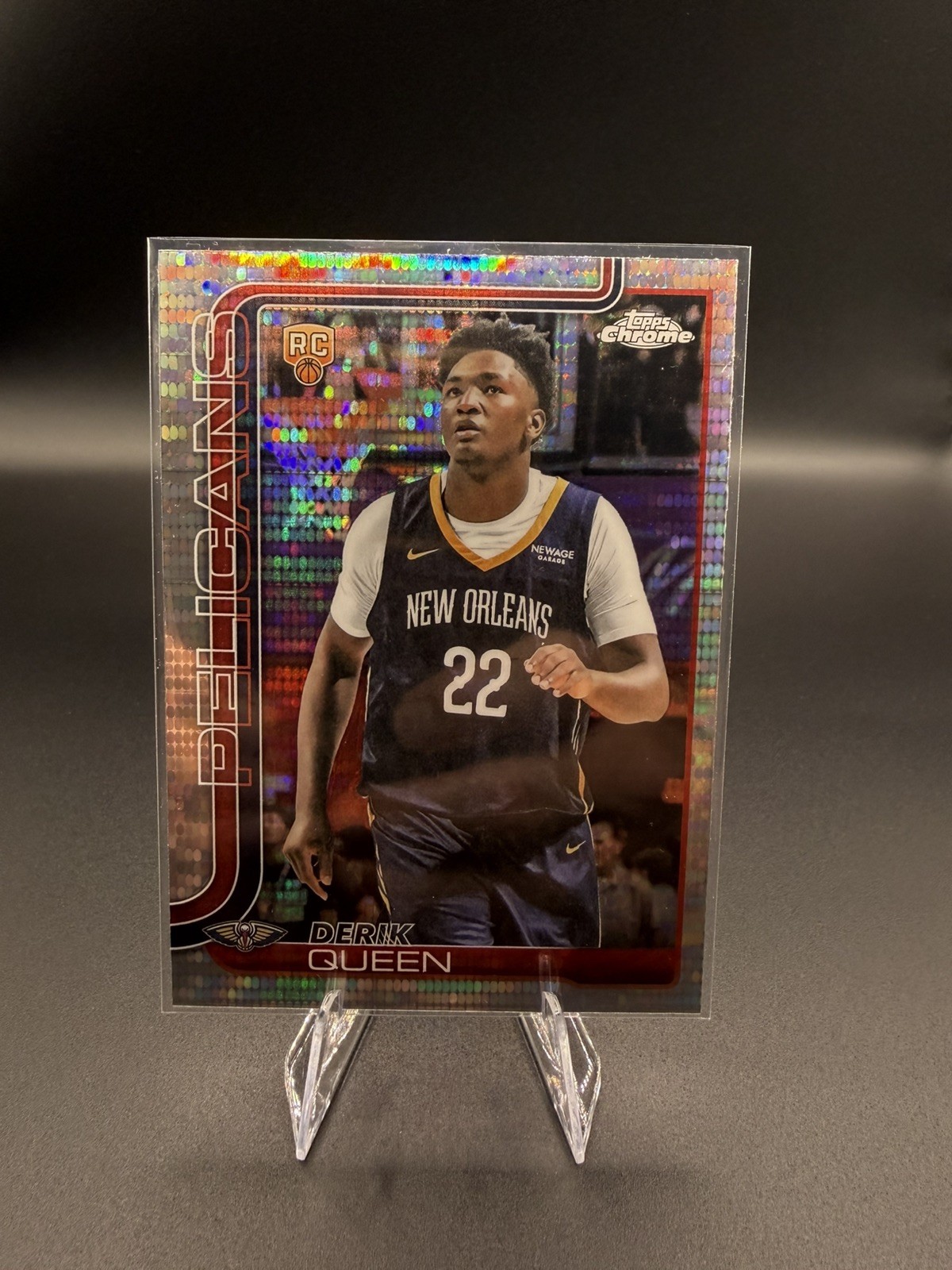 2025-26 Topps Chrome DERIK QUEEN Rookie Card RC PULSAR NO Pelicans #263