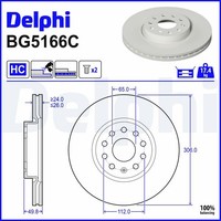 2X Delphi Bremsscheibe BG5166C FüR VW Caddy 5 GroßRaumlimousine SBB SBJ SBA SBH