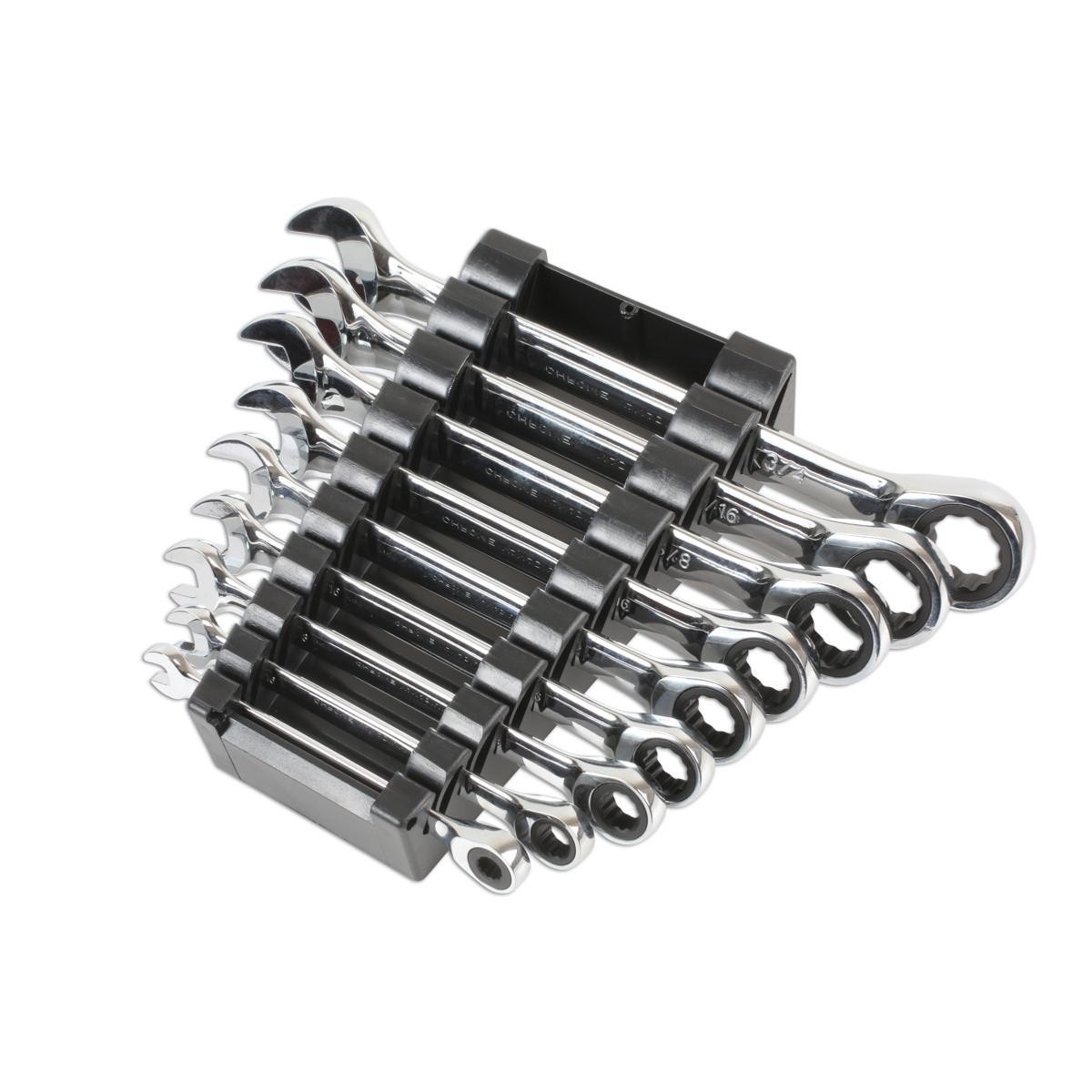 Clés mixtes à cliquet impériales de 1/4" à 3/4" avec œil incliné pour serrage rapide