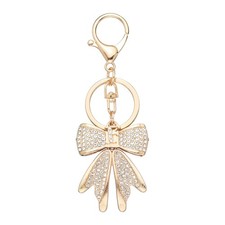 Sparkly Rhinestone Bow Keychain, Cute Butterfly Key Chain, Gold  Letter F