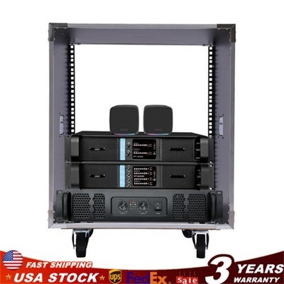 12U Cabinet Rolling Network Rack Audio Studio Video Telecom Equipment Rack Black