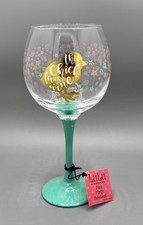 Lulu by 2 Saints Hand Painted Chics Wine Glass with Tag “this chic loves  wine”